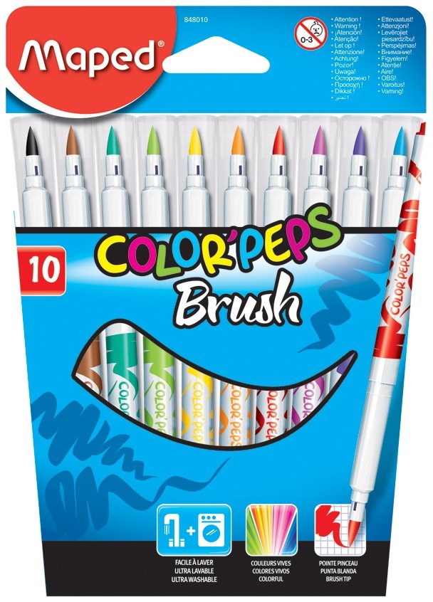 Felt Pen Brush Colour Peps x10 848010